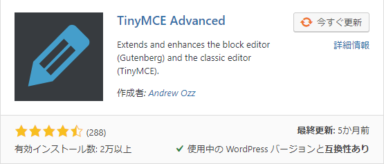 WordPress Plugin TinyMCE Advanced